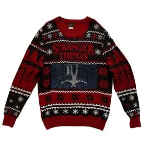 Stranger Things | Netflix Ugly Christmas Holiday Sequin Sweater - Size Large